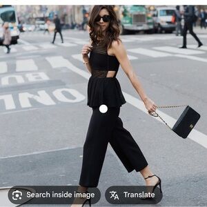 Self-Portrait Black Jumpsuit with Elegant Wide-Leg Design